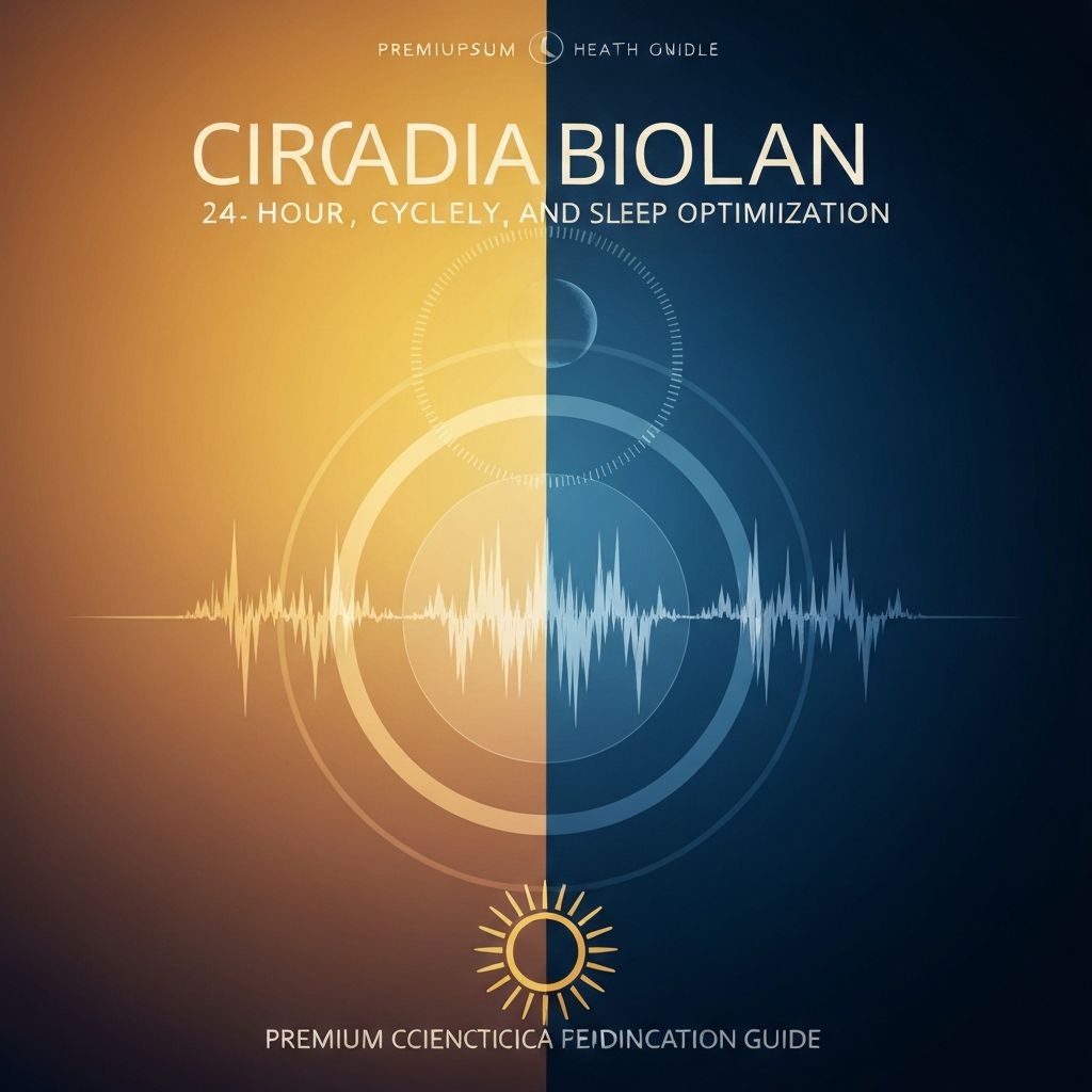 Elegant 24-hour cycle visualization with gradual transition from warm sunrise golden tones to cool midnight blue with abstract sleep brain waves